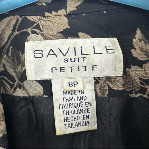 Saville Suit Floral Button Suit Jacket Womens Petite 8 Black - Picture 9 of 10